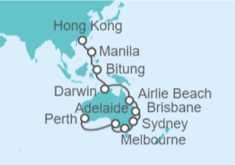 Itinerario del Crucero Desde Hong Kong (China) a Perth (Fremantle) Australia - Cunard