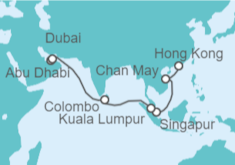 Itinerario del Crucero Singapur, Malasia, Sri Lanka, Emiratos Árabes - Cunard