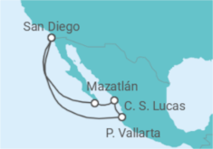 Itinerario del Crucero México - Holland America Line