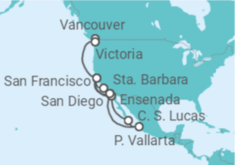 Itinerario del Crucero Desde Vancouver (Canadá) a San Diego (EEUU) - Holland America Line