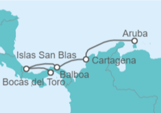 Itinerario del Crucero Colombia, Panamá - WindStar Cruises