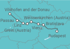 Itinerario del Crucero Desde Budapest (Hungría) a Vilshofen and der Donau (Alemania) - AmaWaterways