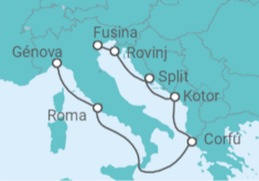 Itinerario del Crucero Italia, Grecia, Montenegro, Croacia - Explora Journeys