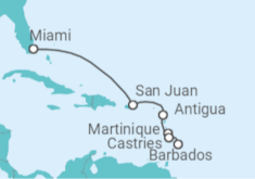 Itinerario del Crucero Martinica, Santa Lucía, Antigua Y Barbuda, Puerto Rico - Explora Journeys