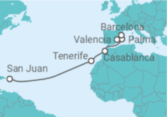 Itinerario del Crucero De San Juan a noches en islas españolas - Virgin Voyages
