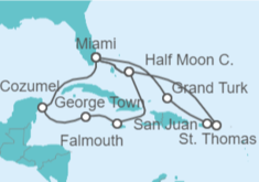 Itinerario del Crucero Caribe - Holland America Line