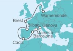 Itinerario del Crucero España, Francia - MSC Cruceros