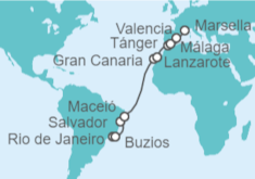 Itinerario del Crucero Brasil, España - MSC Cruceros