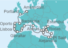 Itinerario del Crucero Desde Ámsterdam (Holanda) a Pireo (Atenas) - Holland America Line