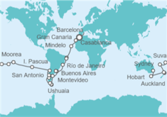 Itinerario del Crucero Tramo de Vuelta al mundo. De Barcelona a Sydney - Costa Cruceros