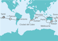 Itinerario del Crucero Tramo de Vuelta al mundo. De Santiado de Chile a Ciudad del Cabo - Costa Cruceros