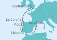 Itinerario del Crucero De Barcelona a Londres - Disney Cruise Line