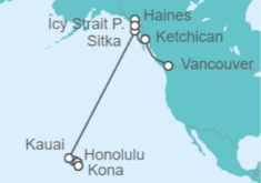 Itinerario del Crucero Desde Hawai a Vancouver - NCL Norwegian Cruise Line