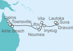 Itinerario del Crucero Fiyi, Banuatu y barrera de coral - NCL Norwegian Cruise Line