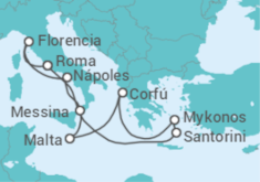Itinerario del Crucero Islas Griegas: Santorini y Florencia - NCL Norwegian Cruise Line