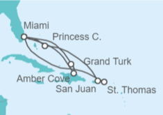 Itinerario del Crucero Aventura en el Caribe - Princess Cruises