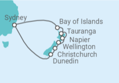 Itinerario del Crucero Nueva Zelanda - Royal Caribbean