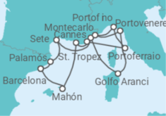Itinerario del Crucero España, Francia, Mónaco, Italia - Seabourn