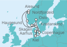 Itinerario del Crucero Fiordos Noruegos y Dinamarca - AIDA