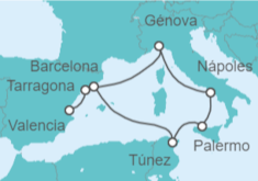 Itinerario del Crucero España, Italia, Túnez - MSC Cruceros