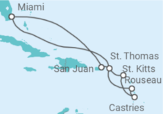 Itinerario del Crucero Puerto Rico, Santa Lucía, Islas Vírgenes - Oceania Cruises