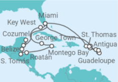 Itinerario del Crucero México, Honduras e Islas Caimán - Oceania Cruises