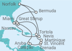 Itinerario del Crucero Aruba, Martinica e Islas Vírgenes  - Oceania Cruises