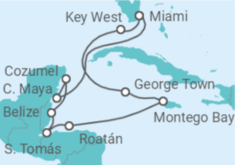 Itinerario del Crucero México, Belice, Honduras, Islas Caimán, Estados Unidos (EE.UU.) - Oceania Cruises