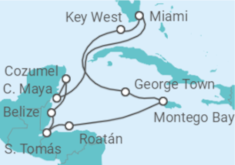 Itinerario del Crucero Patrimonio maya a la isla - Oceania Cruises