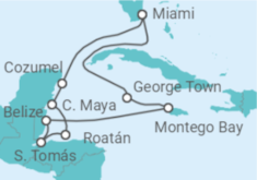 Itinerario del Crucero México, Honduras, e Islas Caimán - Oceania Cruises
