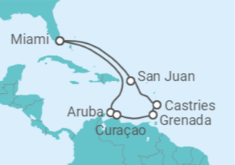 Itinerario del Crucero Costas caribeñas bañadas por el sol - Oceania Cruises