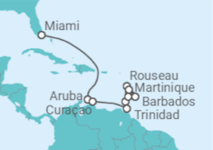 Itinerario del Crucero Aruba, Curaçao, Trinidad Y Tobago, Santa Lucía, Martinica - Oceania Cruises