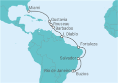 Itinerario del Crucero Tramo Vuelta al mundo 2026 - de Miami a Río de Janeiro - Oceania Cruises