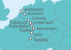 Itinerario del Crucero Desde Basilea (Suiza) a Ámsterdam (Holanda) - Riverside