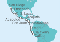 Itinerario del Crucero Costa Rica, México - Oceania Cruises