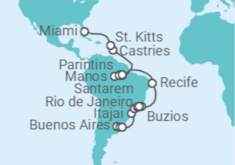 Itinerario del Crucero Secretos de Brasil - Oceania Cruises