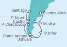 Itinerario del Crucero Chile, Argentina - Oceania Cruises