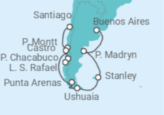 Itinerario del Crucero Triunfo Antártico - Oceania Cruises