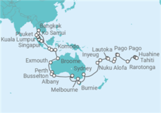 Itinerario del Crucero Vuelta al mundo - Oceania Cruises