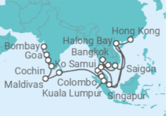 Itinerario del Crucero Del océano Índico a Indochina - Oceania Cruises