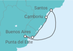 Itinerario del Crucero Uruguay, Argentina - MSC Cruceros