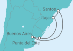 Itinerario del Crucero Brasil, Uruguay, Argentina - MSC Cruceros