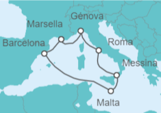 Itinerario del Crucero Malta, España, Francia, Italia - MSC Cruceros