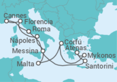 Itinerario del Crucero Santorini, Atenas y Florencia - NCL Norwegian Cruise Line