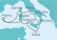 Itinerario del Crucero Francia, Italia, Malta - AIDA