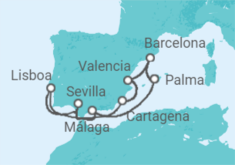 Itinerario del Crucero España, Portugal - AIDA