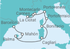 Itinerario del Crucero España, Italia, Francia - Seabourn