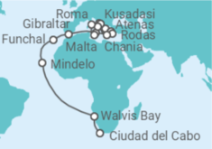 Itinerario del Crucero Desde Ciudad del Cabo (Sudáfrica) a Civitavecchia (Roma) - Princess Cruises