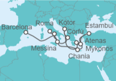 Itinerario del Crucero Mediterráneo y Turquía  - Princess Cruises