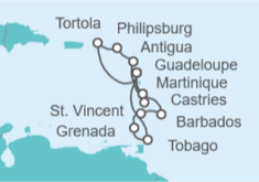 Itinerario del Crucero Barbados, Martinica, Guadalupe, Islas Vírgenes - Reino Unido, Saint Maarten, Antigua Y Barbuda, S... - Costa Cruceros